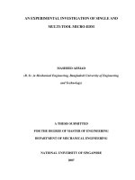 An experimental investigation of single and multi tool micro EDM