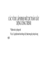 CÁC ví dụ lập ĐỊNH mức dự TOÁN xây DỰNG CÔNG TRÌNH