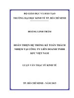 Hoàn thiện hệ thống kế toán trách nhiệm tại công ty liên doanh TNHH KFC việt nam luận văn thạc sĩ  2015 