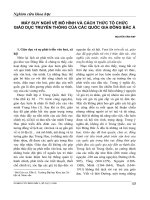 Mấy suy nghĩ về mô hình và cách thức tổ chức giáo dục truyền thống của các quốc gia đông bắc á 