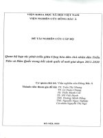 Quan hệ hợp tác phát triển giữa cộng hòa dân chủ nhân dân triều tiên và hàn quốc trong bối cảnh quốc tế mới giai đoạn 2011 2020 