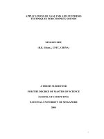 Applications of analysis and synthesis techniques for complex sounds