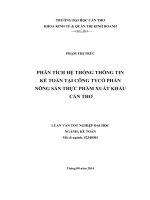 phân tích hệ thống thông tin kế toán tại công tycổ phần nông sản thực phẩm xuất khẩu cần thơ