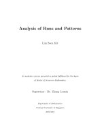 Analysis of runs and patterns and their applications