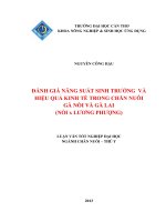 đánh giá năng suất sinh trưởng và hiệu quả kinh tế trong chăn nuôi gà nòi và gà lai (nõi x lương phượng)