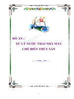 ĐỒ án xử lý nước THẢI NHÀ máy CHẾ BIẾN THỦY sản