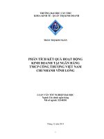 phân tích kết quả hoạt động kinh doanh tại ngân hàng tmcp công thương việt nam chi nhánh vĩnh long