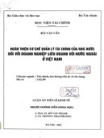 hoàn thiện cơ chế quản lý tài chính của nhà nước đối với doanh nghiệp liên doanh với nước ngoài ở việt nam
