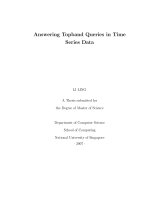 Answering topband queries in time series data