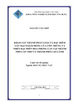 khảo sát thành phần loài và đặc điểm gây hại ngoài đồng của côn trùng và nhện hại trên hoa phong lan tại thành phố cần thơ và thành phố cao lãnh