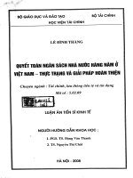 quyết toán ngân sách nhà nước hàng năm ở việt nam thực trạng và giải pháp