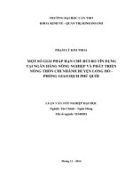 một số giải pháp hạn chế rủi ro tín dụng tại ngân hàng nông nghiệp và phát triển nông thôn chi nhánh huyện long hồ  phòng giao dịch phú quới