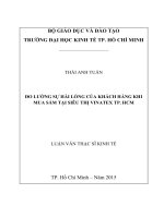Đo lường sự hài lòng khách hàng khi mua sắm tại siêu thị vinatex TPHCM 
