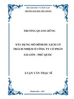 Xây dựng mô hình du lịch có trách nhiệm ở công ty cổ phần sài gòn phú quốc