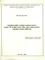 Những điều chỉnh chính sách kinh tế vĩ mô của hàn quốc trong thập niên 90 