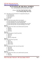 NGÂN HÀNG ÐỀ THI TRẮC NGHIỆMVẬN HÀNH BẢO DƯỠNG HỆ THỐNG LẠNH