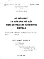 đổi mới quản lý  chi ngân sách nhà nước trong điều kiện kinh tế thị trường ở việt nam