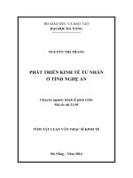 Phát triển kinh tế tư nhân ở tỉnh nghệ an