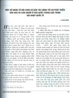 Một số nhân tố nội sinh cơ bản tác động tới sự phát triển văn hóa và con người ở hàn quốc trong quá trình hội nhập quốc tế 