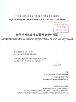 Nghiên cứu về hàn quốc học ở hàn quốc và việt nam