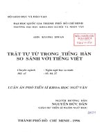 Trật tự từ trong tiếng hàn so sánh với tiếng việt 