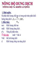 bài giảng hóa đại cương phần nồng độ dung dịch 1 