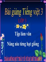 Bài giảng tiếng việt 3 tuần 21 bài tập làm văn   nói về trí thức  nghe   kể nâng niu từng hạt giống 