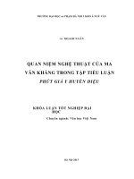 Khoá luận tốt nghiệp quan niệm nghệ thuật của ma văn kháng trong tập tiểu lận phút giây huyền diệu
