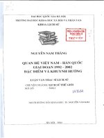 Quan hệ việt nam   hàn quốc giai đoạn 1992   2002 đặc điểm và khuynh hướng 
