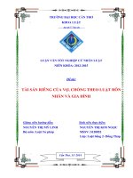 tài sản riêng của vợ, chồng theo luật hôn nhân và gia đình