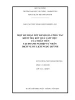 Báo cáo thực hành nghề nghiệp kiểm tra kết quả làm việc của nhân viên tại doanh nghiệp dich vụ du lịch