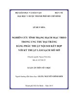 NGHIÊN CỨU TÌNH TRẠNG HẠCH MẠC TREO TRONG UNG THƯ ĐẠI TRÀNG BẰNG PHẪU THUẬT NỘI SOI KẾT HỢP VỚI KỸ THUẬT LÀM SẠCH MÔ MỠ