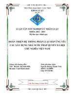Hoàn thiện hệ thống pháp luật đáp ứng yêu cầu xây dựng nhà nước pháp quyền xã hội chủ nghĩa việt nam