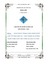 đề tài: hoạt động tranh tụng trong pháp luật tố tụng hình sự  thực trạng và hướng hoàn thiện theo tinh thần cải cách tư pháp