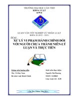 xử lý vi phạm hành chính đối với người chưa thành niênlý luận và thực tiễn