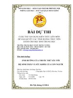 CUỘC THI vận DỤNG KIẾN THỨC LIÊN môn để GIẢI QUYẾT các TÌNH HUỐNG THỰC TIỄN DÀNH CHO học SINH TRUNG học ẢNH HƯỞNG của THUỐC TRỪ sâu đến hệ SINH THÁI và sức KHỎE của CON NGƯỜI