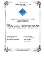 giao tiếp và ứng xử trong công sở hành chính nhà nước, thực tiễn tại ủy ban nhân dân xã tịnh thới – thành phố cao lãnh – tỉnh đồng tháp