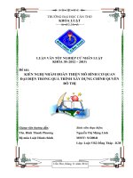 kiến nghị nhằm hoàn thiện mô hình cơ quan đại diện trong quá trình xây dựng chính quyền đô thị