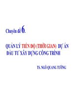 CHUYÊN đề 6 QUẢN lý TIẾN độ (THỜI GIAN) dự án đầu tư xây DỰNG CÔNG TRÌNH 