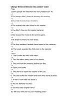 Bài tập và đề thii TIẾNG ANH câu bị ĐỘNG 