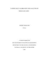 Camera self calibration and analysis of singular cases