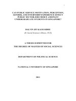 Can public service motivation, perception, gender and internship experience affect public sector job choice amongst undergraduate students in singapore