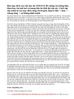 Hãy phát biểu ý kiến của mình về mục đích học tập do UNESCO đề xướng: 