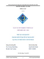 thủ tục giải quyết tranh chấp về quyền sử dun ̣g đất tại tòa án nhân dân cấp sơ thẩm