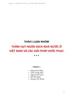 thảo luận nhóm THÂM hụt NGÂN SÁCH NHÀ nước ở VIỆT NAM và các GIẢI PHÁP KHẮC PHỤC