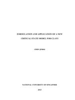 Formulation and application of a new critical state model for clays 