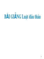 BÀI GIẢNG luật đấu thầu