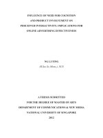 Influence of need for cognition and product involvement on perceived interactivity implications for online advertising effectiveness 