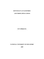 Bottom up 1 d nanowires and their applications