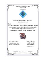 quy định pháp luật về giải quyết khiếu nại, tố cáo thuộc thẩm quyền của viện kiểm sát nhân dân thực tiễn tại viện kiểm sát nhân dân thành phố cao lãnh thuộc tỉnh đồng tháp